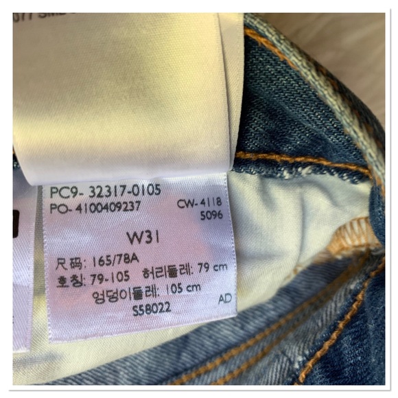 Levi’s 501 Classic Button Fly High Rise Raw Hem Cut Off Jean Shorts Blue 31 - Picture 9 of 11